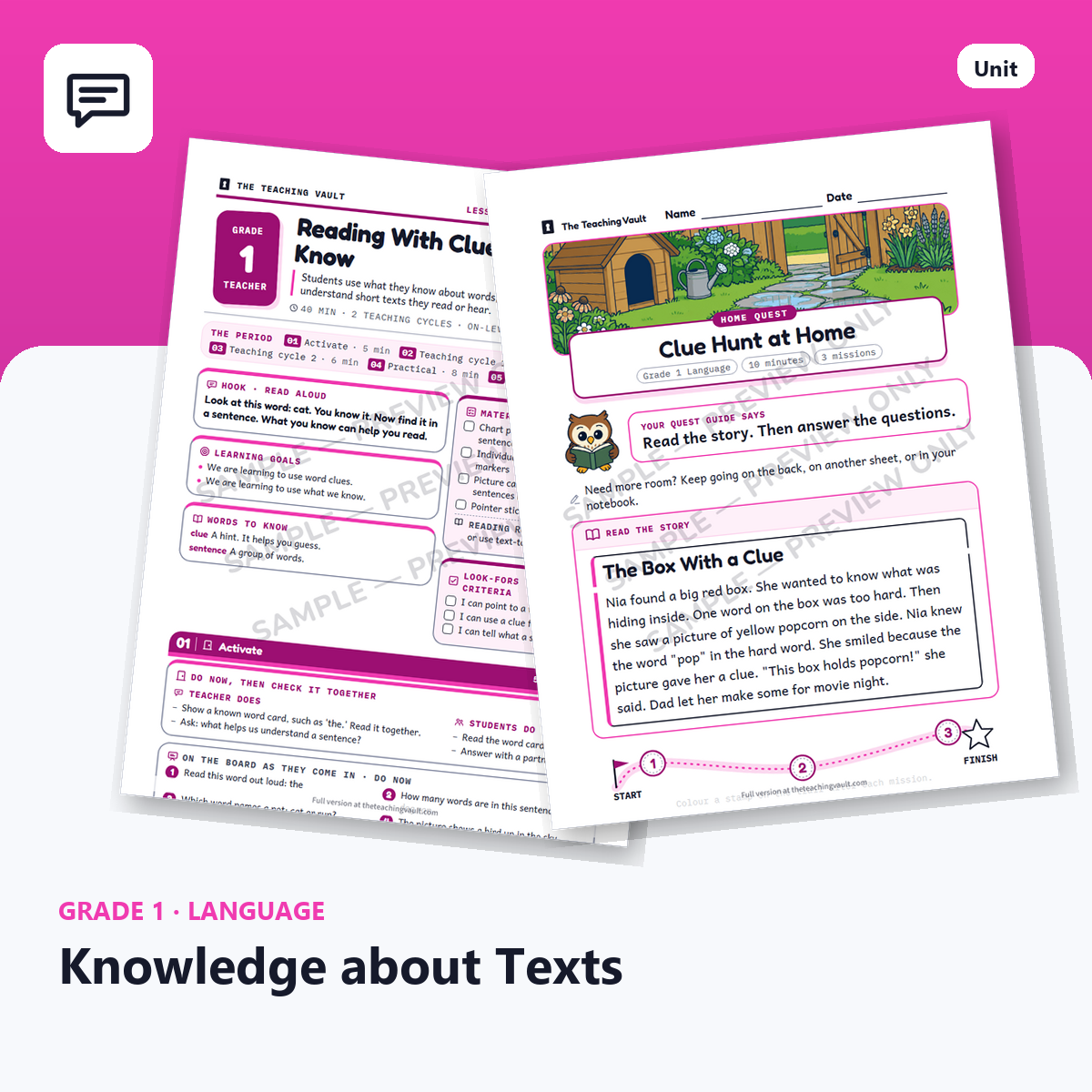 Grade 1 Knowledge About Texts cover