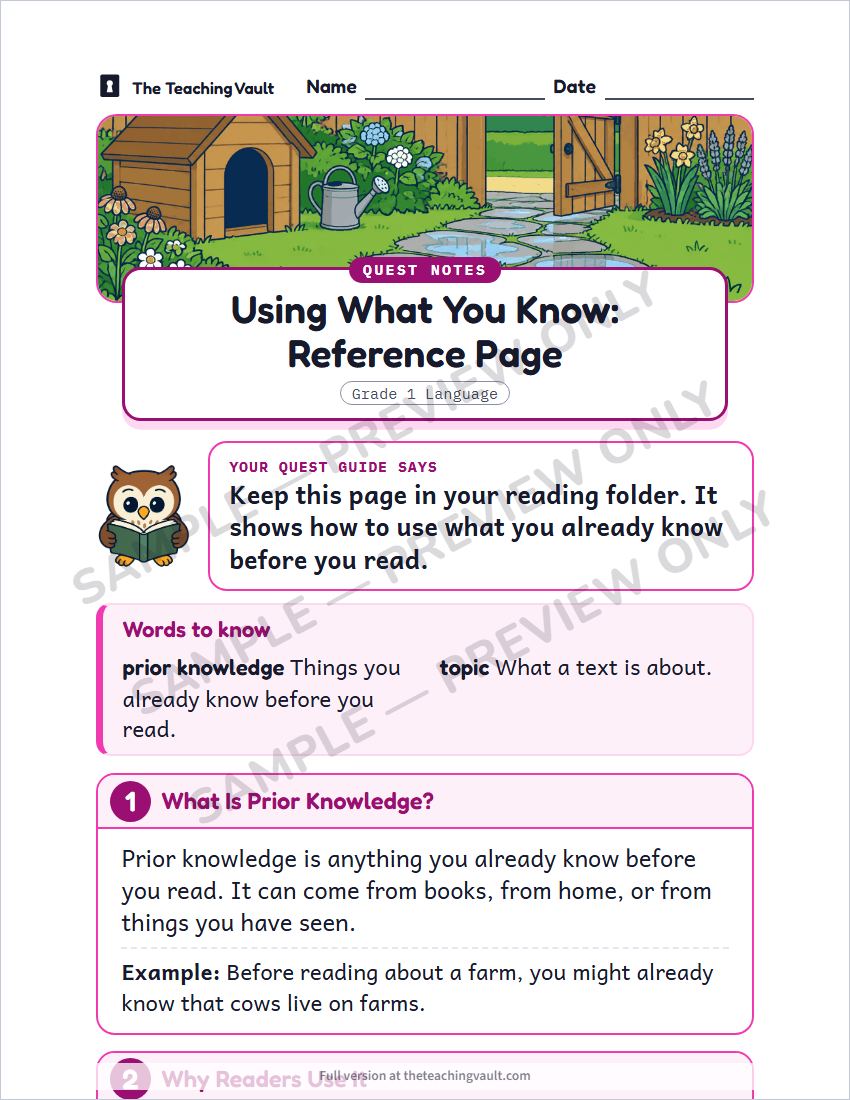 Sample handout page