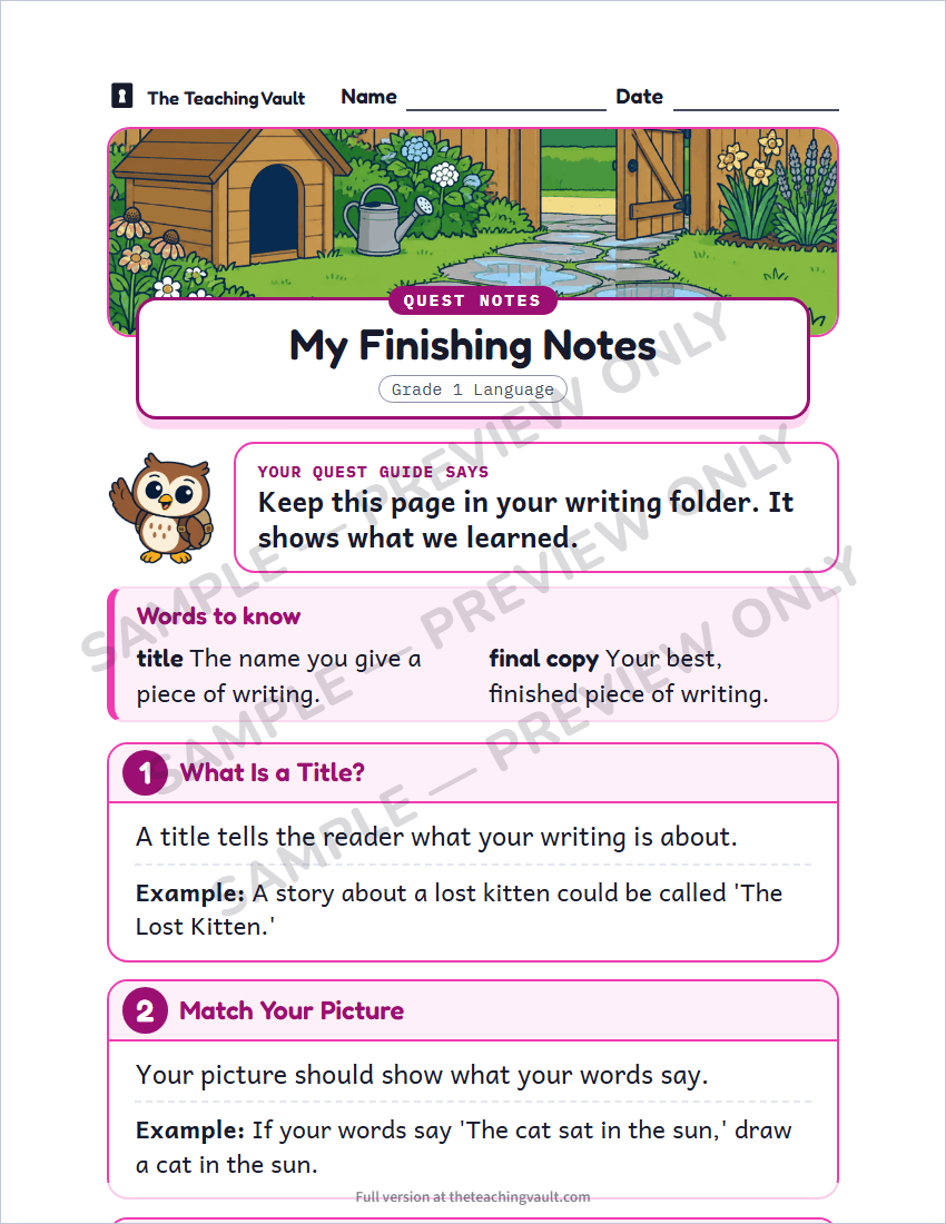 Sample handout page