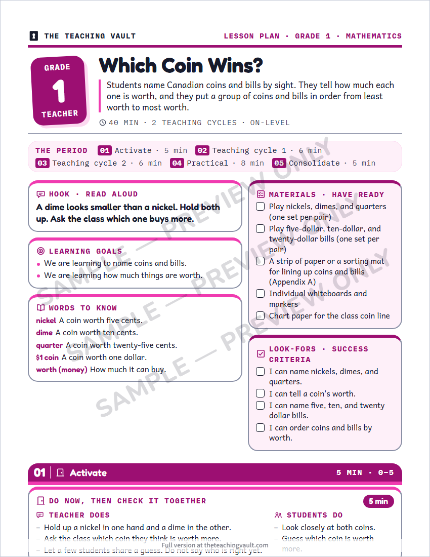 Sample preview: lesson plan page (watermarked, low-resolution)