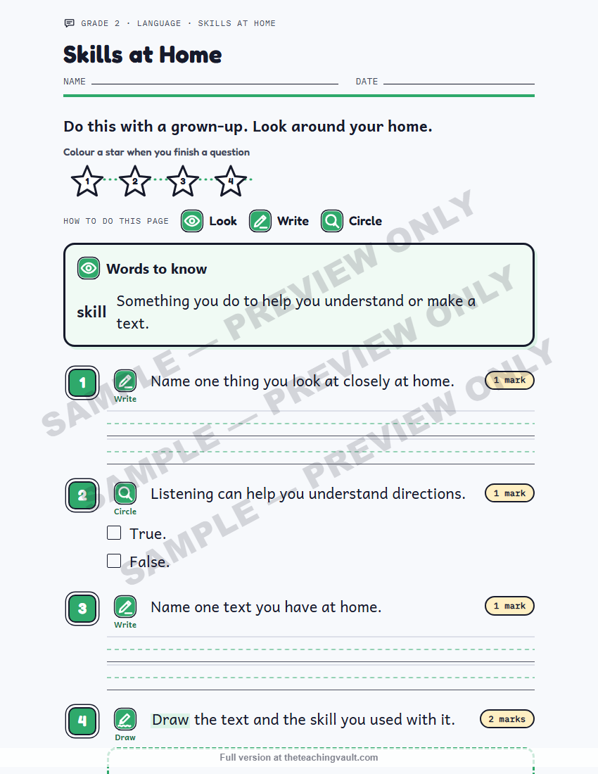 Sample homework page