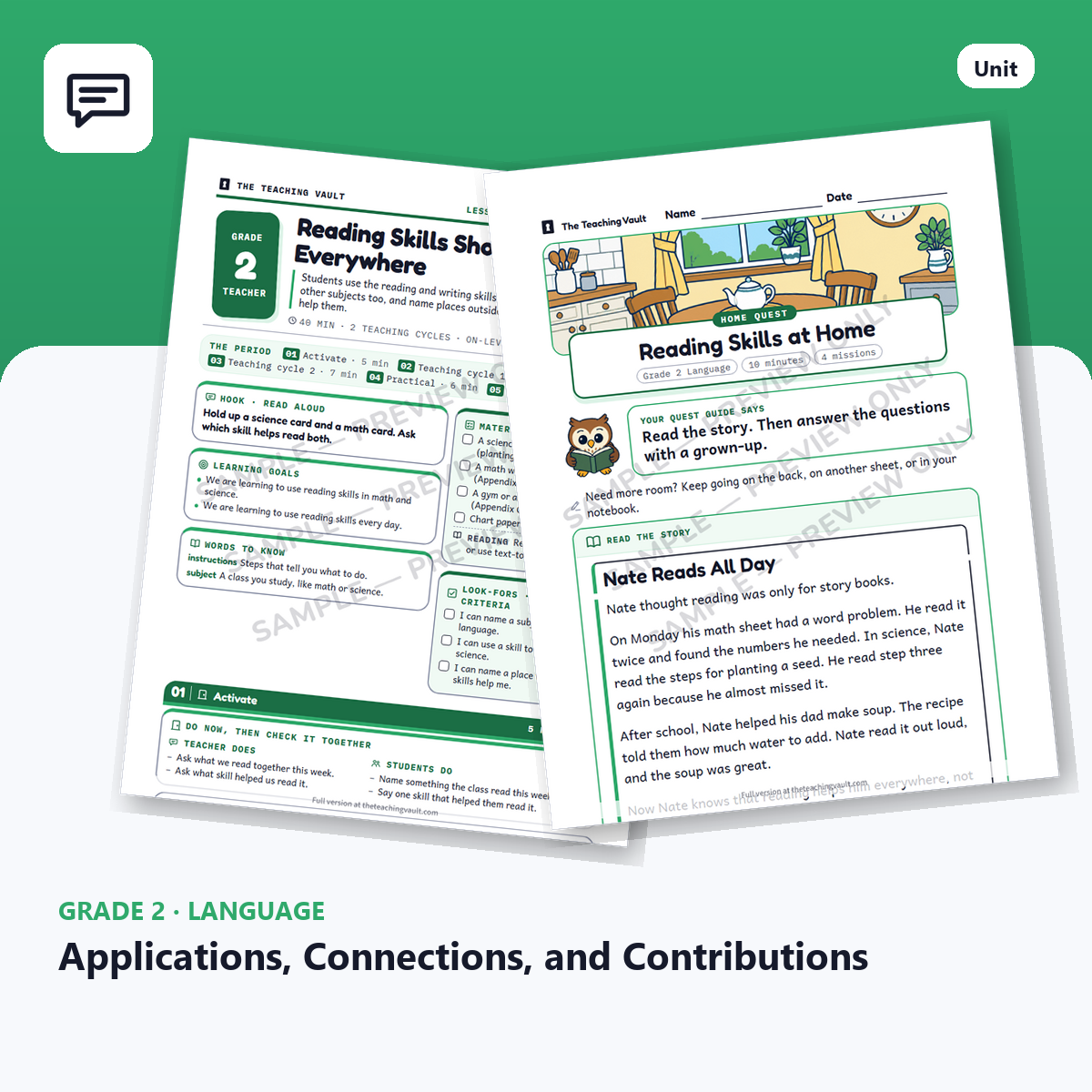 Grade 2 Applications Connections and Contributions cover