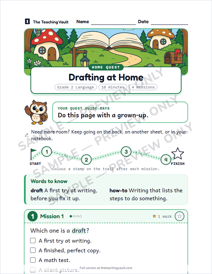 Sample homework page