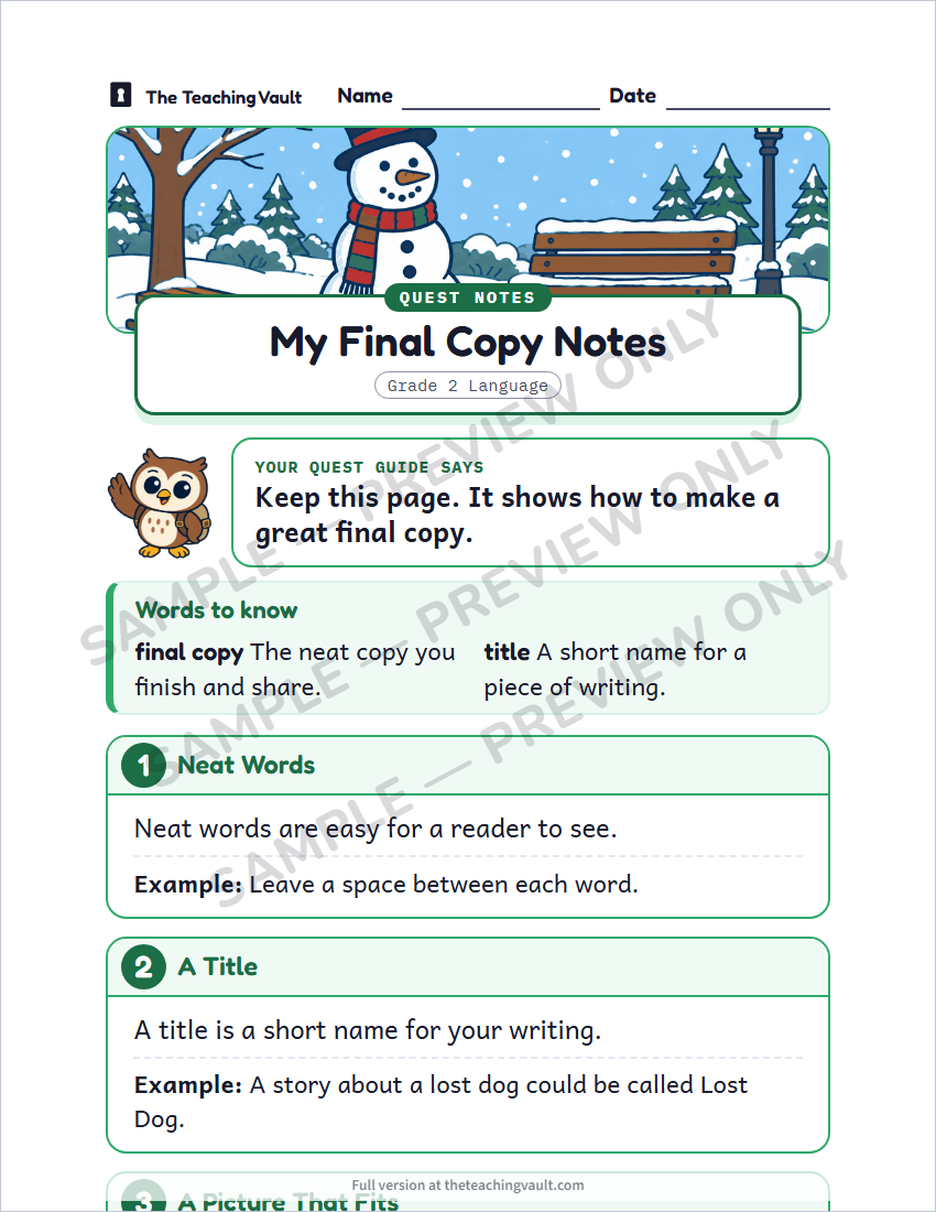 Sample handout page