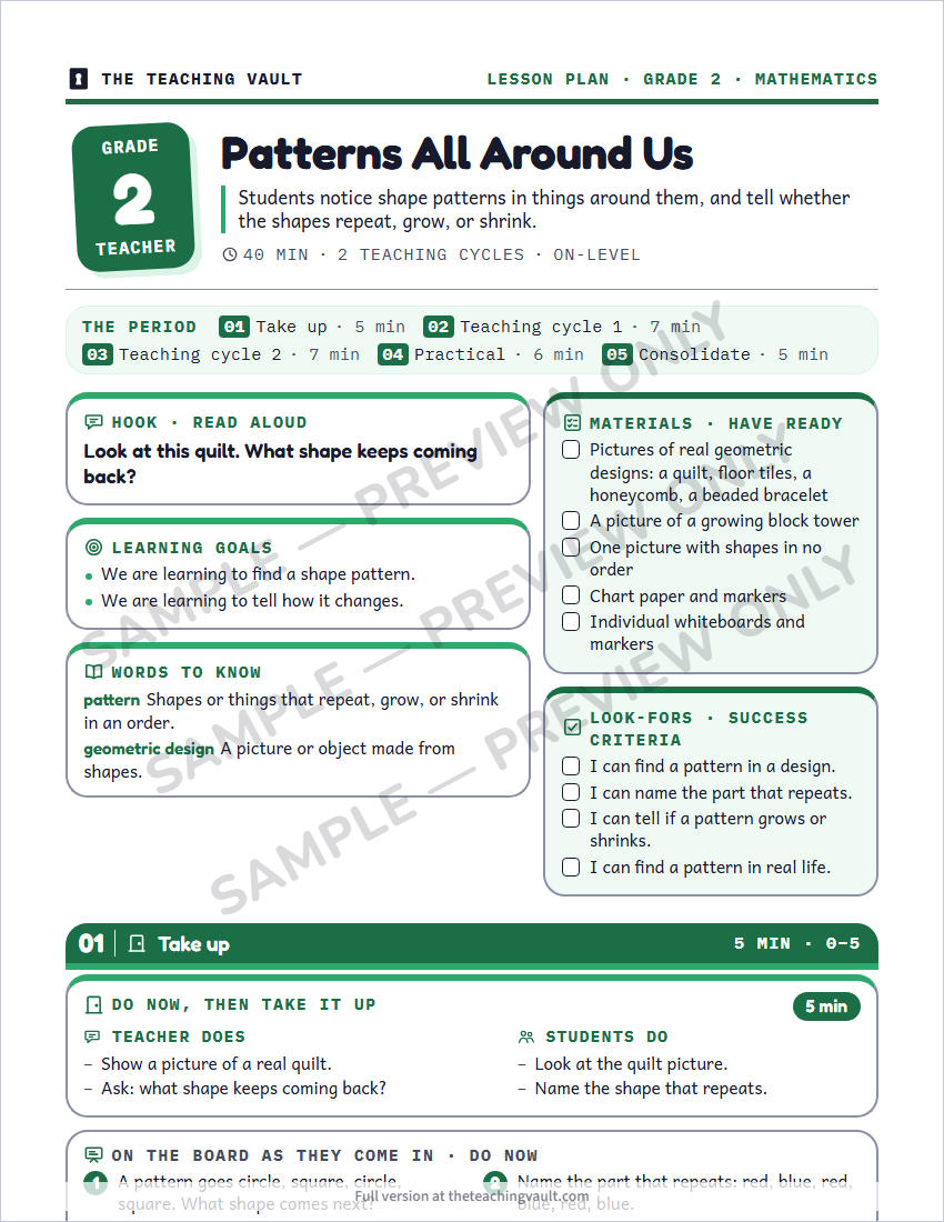 Sample preview: lesson plan page (watermarked, low-resolution)