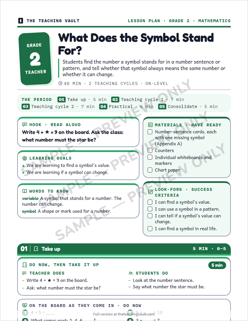 Sample preview: lesson plan page (watermarked, low-resolution)