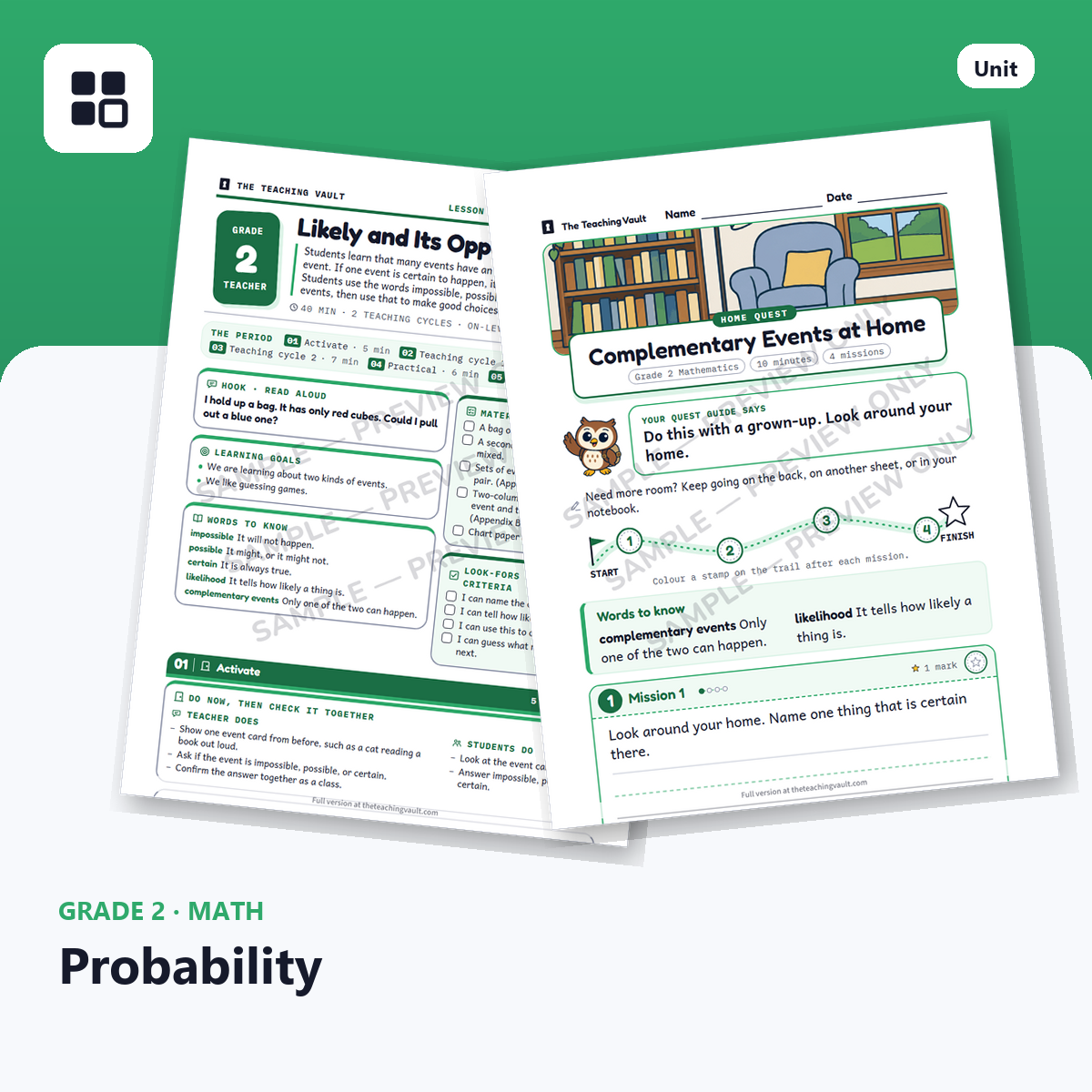 Grade 2 Probability cover