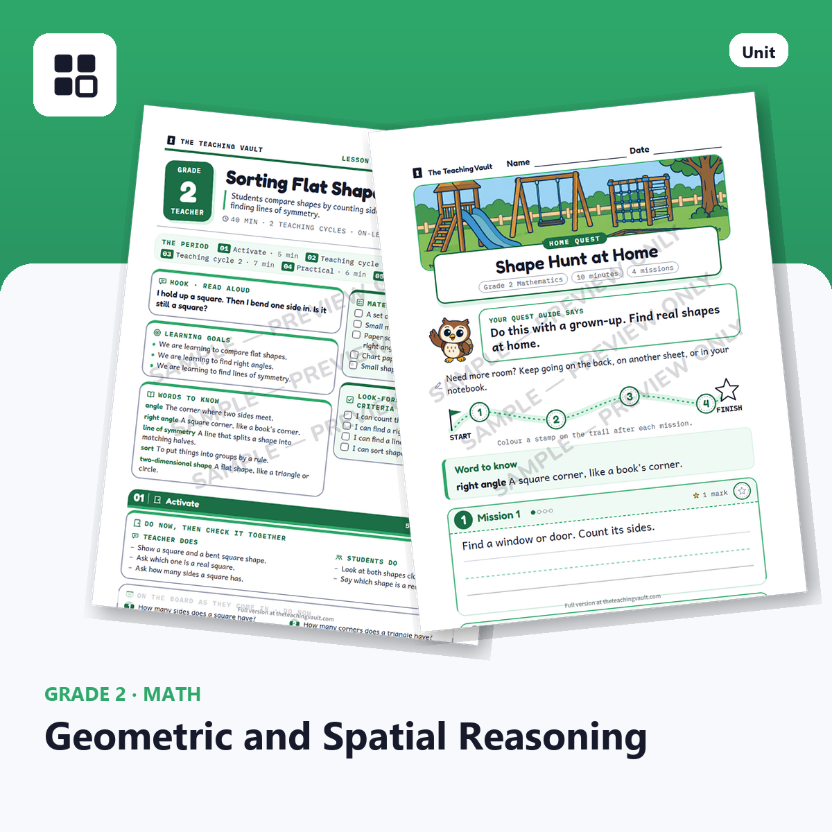 Grade 2 Geometric and Spatial Reasoning cover