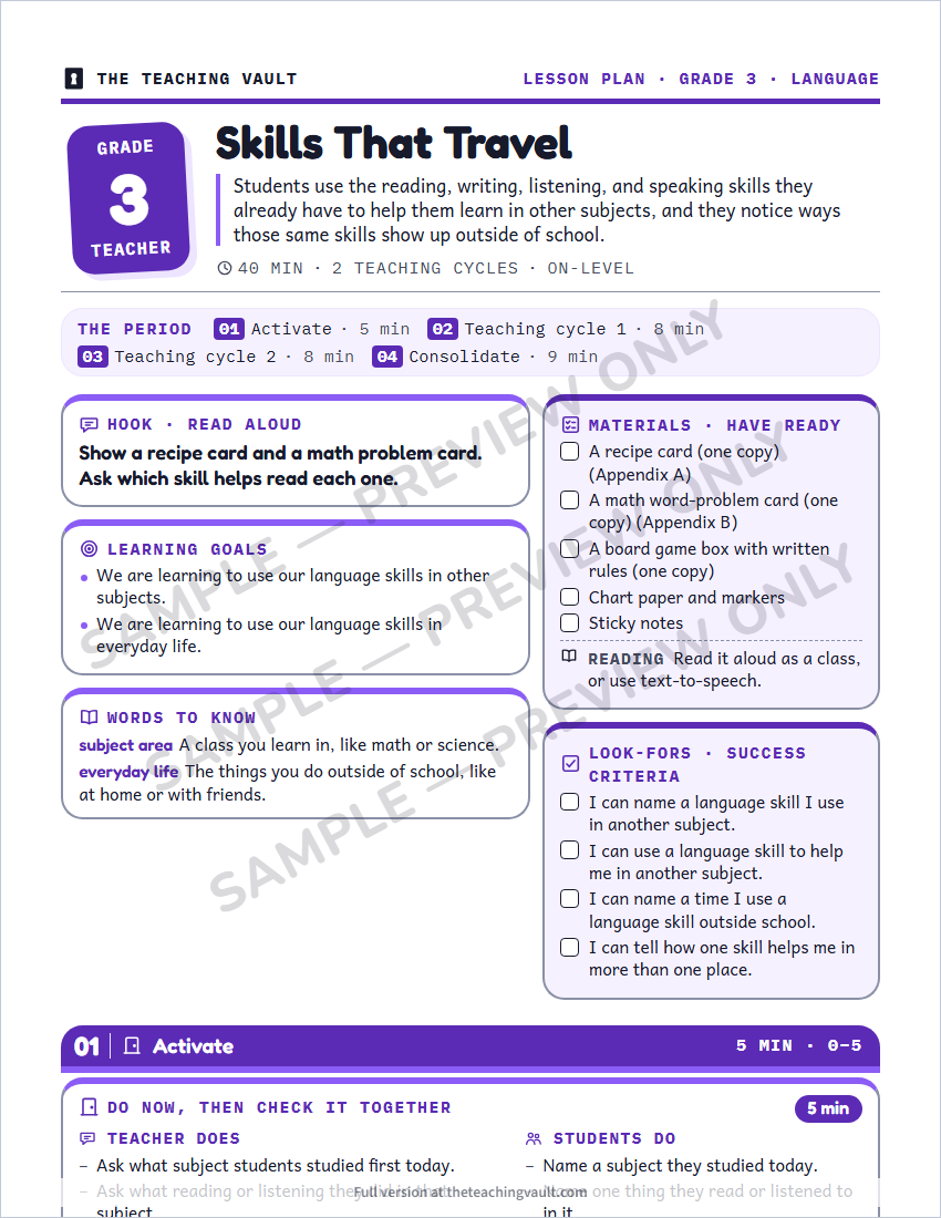 Sample preview: lesson plan page (watermarked, low-resolution)
