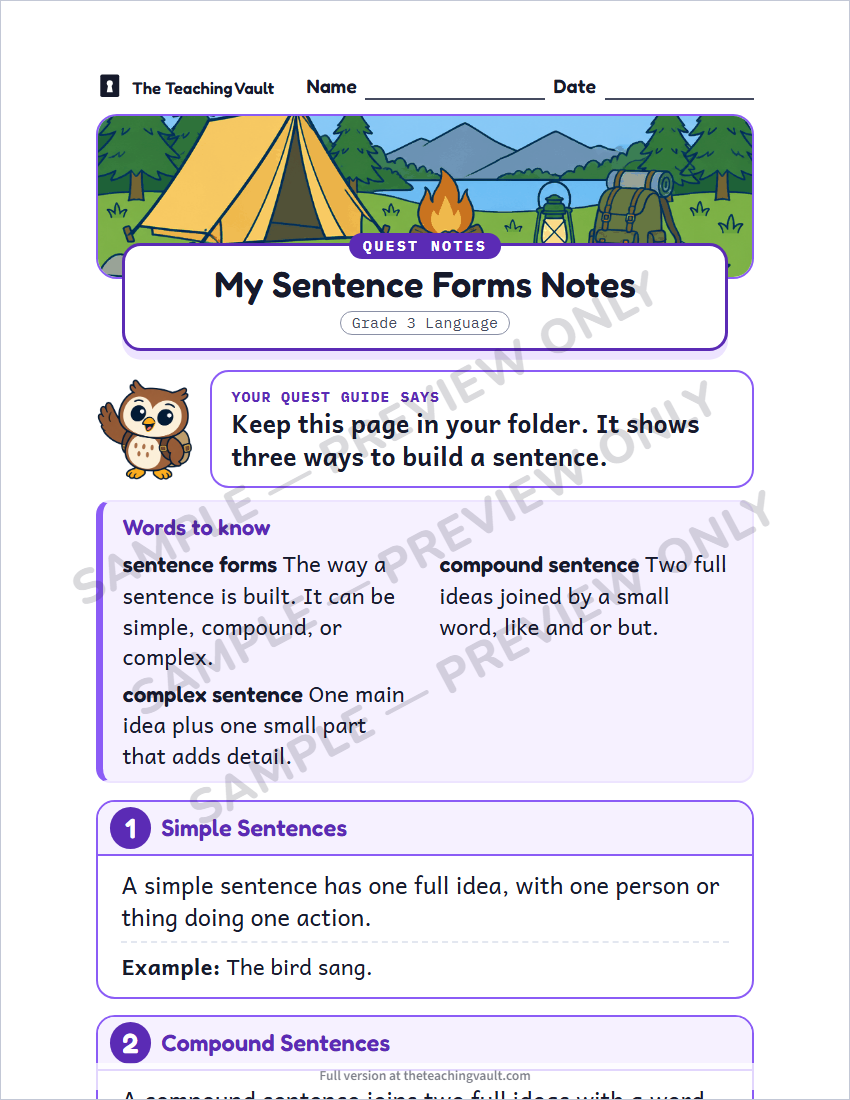 Sample handout page