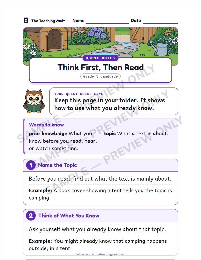 Sample handout page