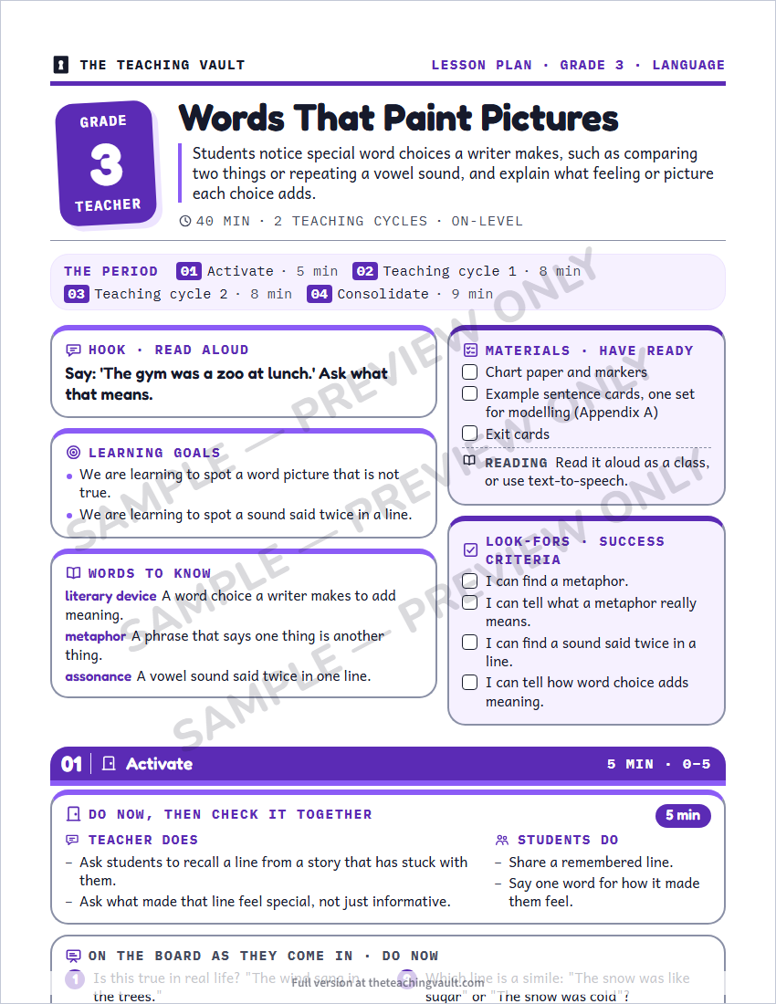 Sample preview: lesson plan page (watermarked, low-resolution)