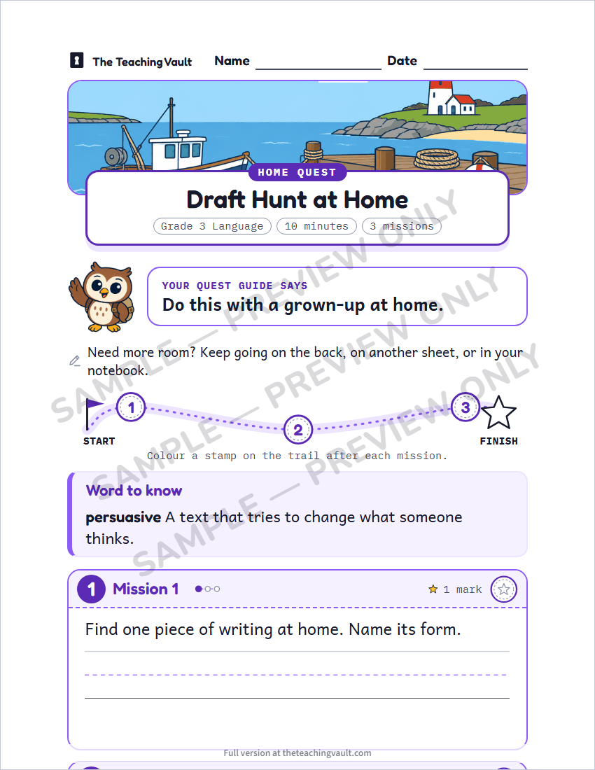 Sample homework page
