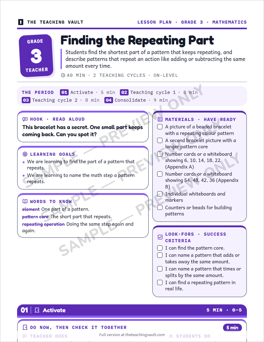 Sample preview: lesson plan page (watermarked, low-resolution)