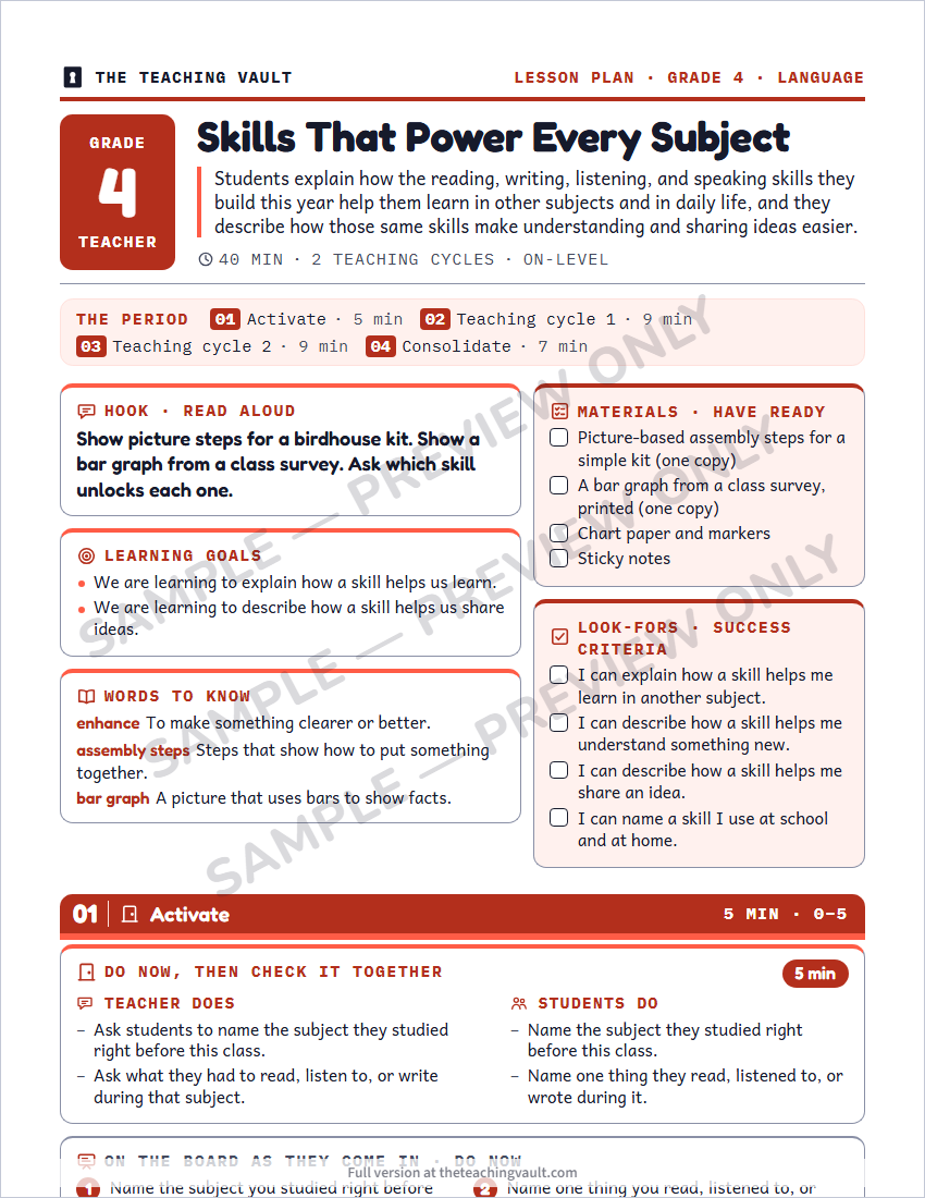 Sample preview: lesson plan page (watermarked, low-resolution)
