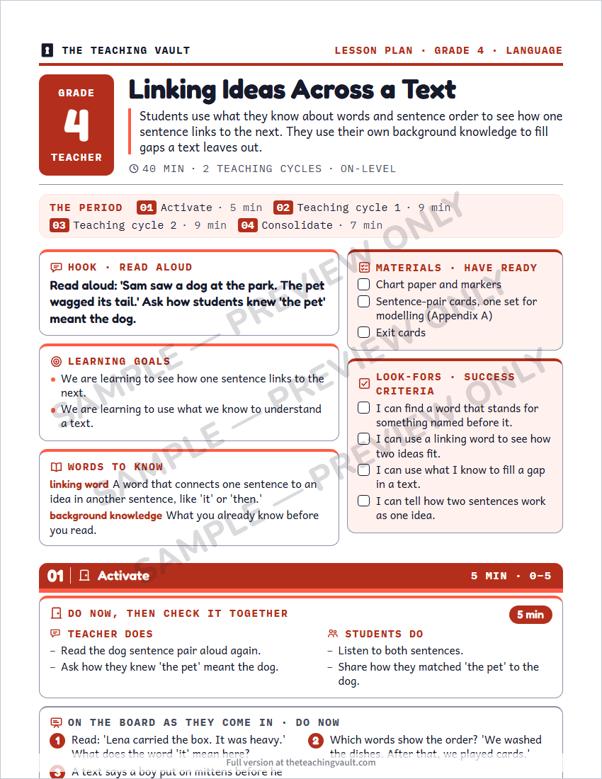 Sample preview: lesson plan page (watermarked, low-resolution)
