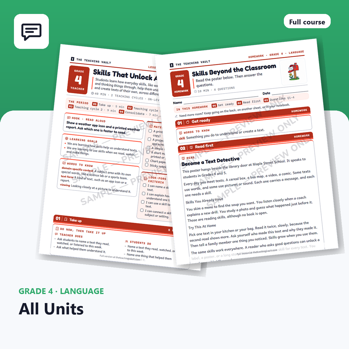 Grade 4 Language — All Units cover