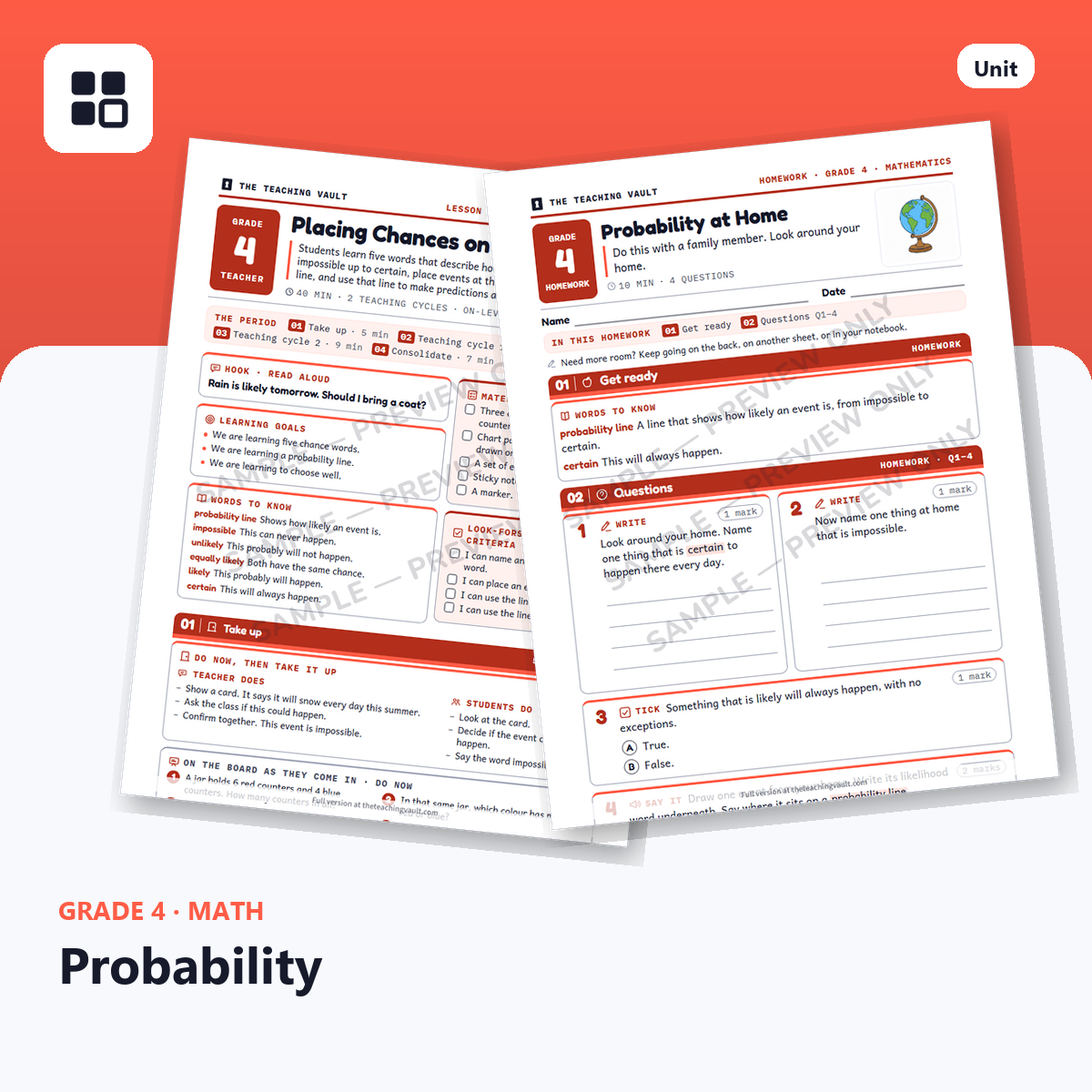 Grade 4 Probability cover