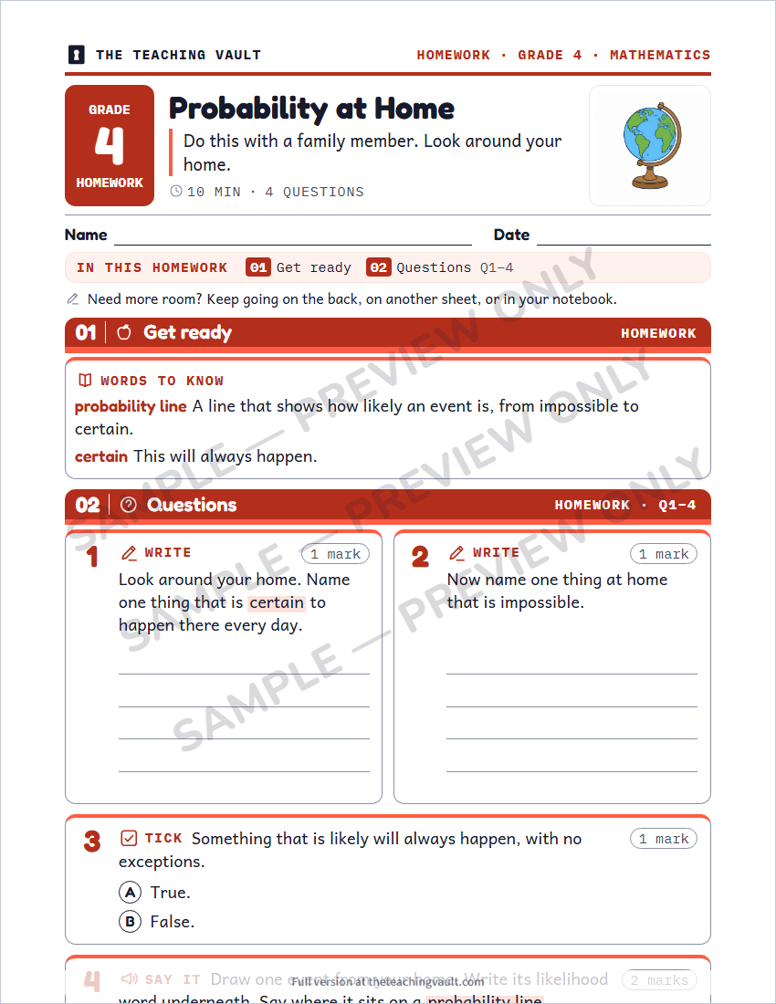 Sample homework page