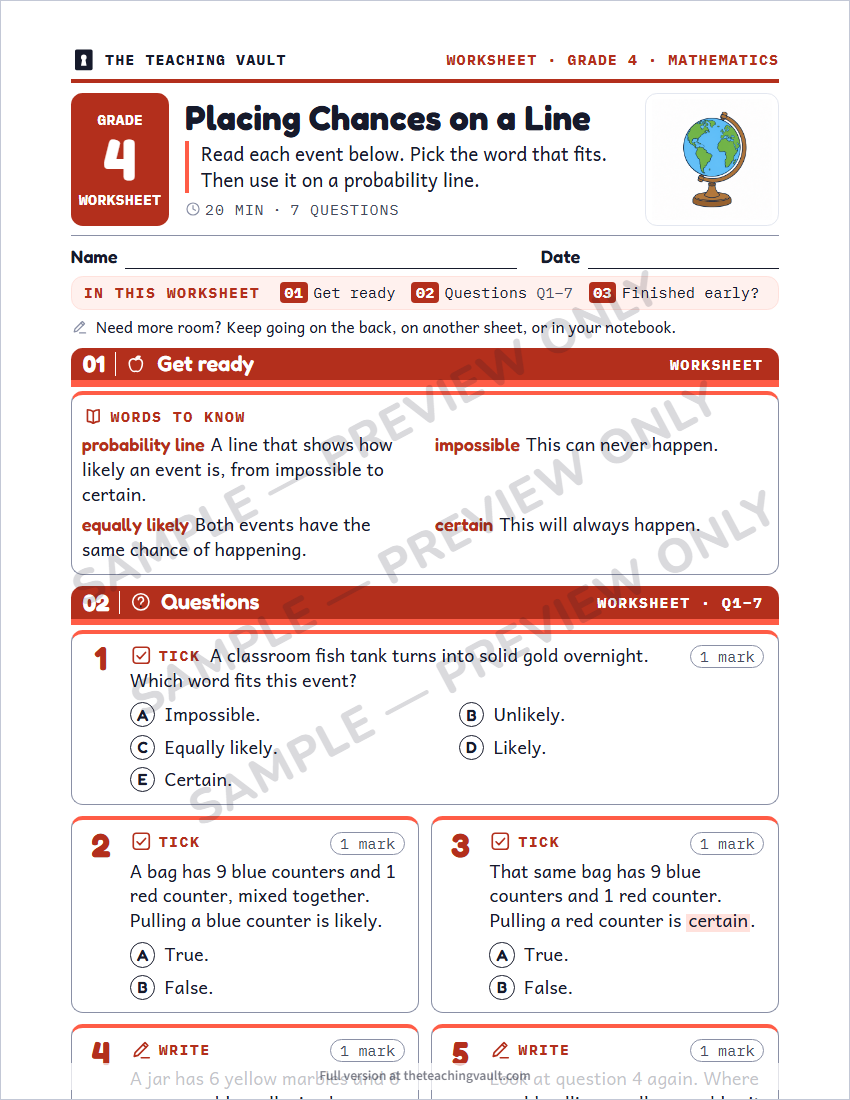 Sample worksheet page