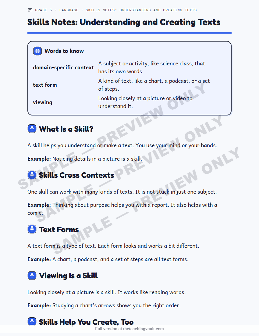 Sample handout page