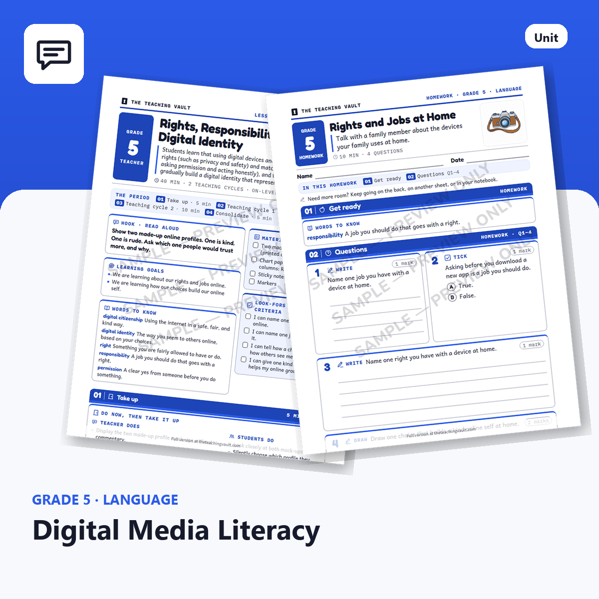 Grade 5 Digital Media Literacy — Full Unit cover