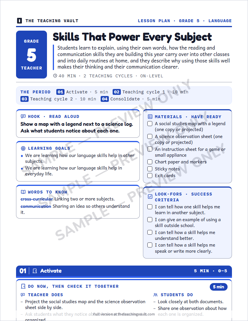 Sample preview: lesson plan page (watermarked, low-resolution)