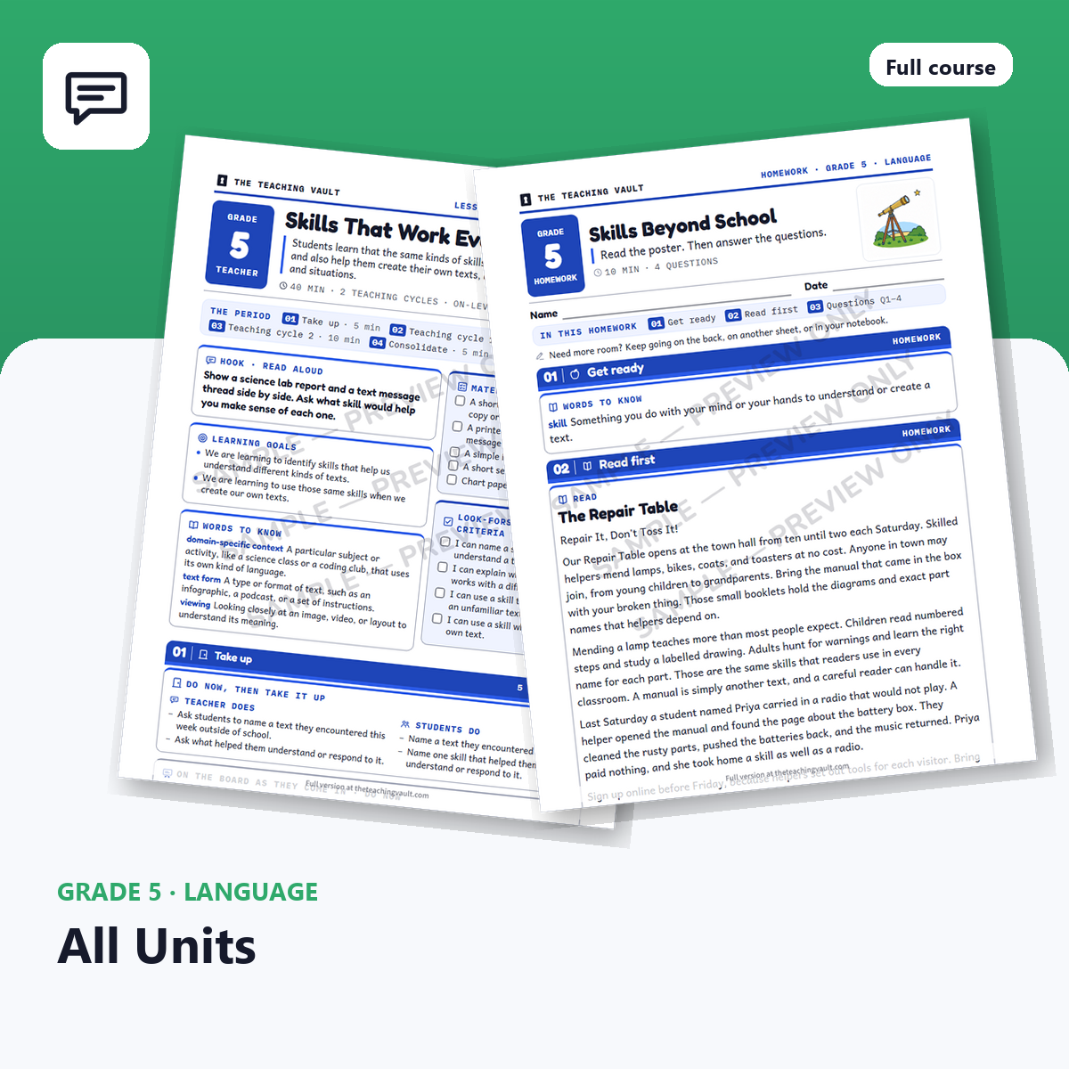 Grade 5 Language — All Units cover