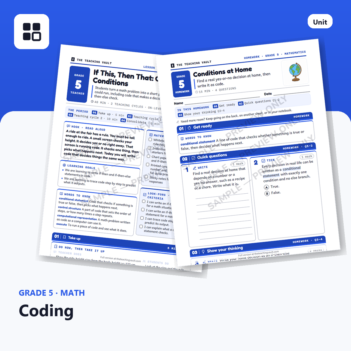 Grade 5 Coding cover