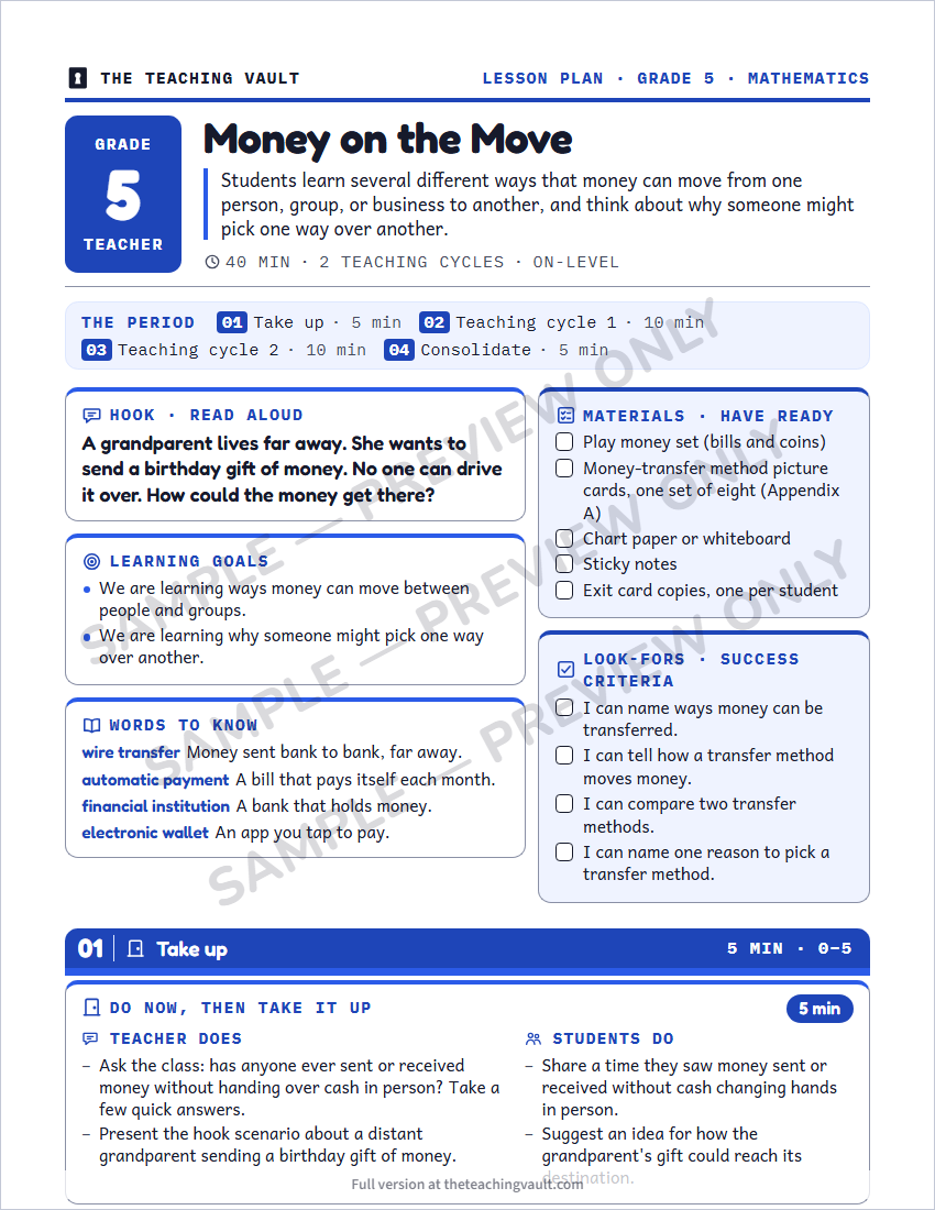 Sample preview: lesson plan page (watermarked, low-resolution)