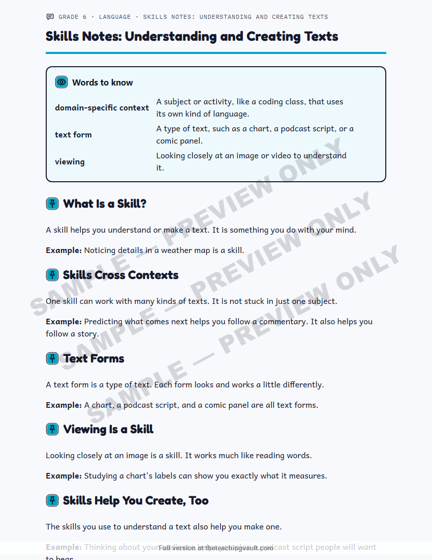 Sample handout page