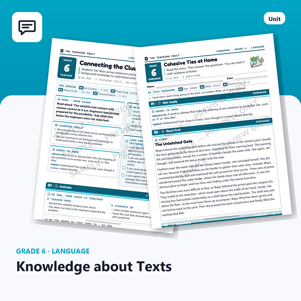Grade 6 Knowledge About Texts cover