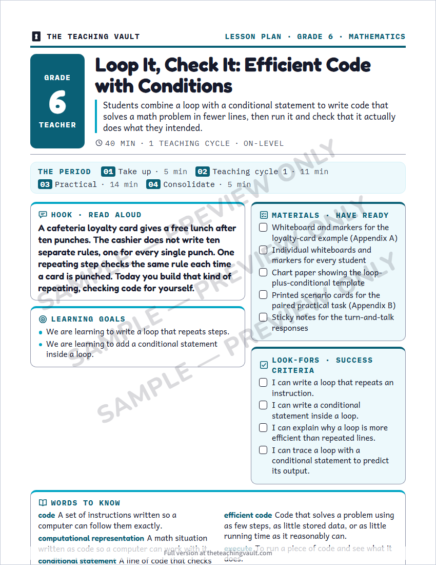 Sample preview: lesson plan page (watermarked, low-resolution)