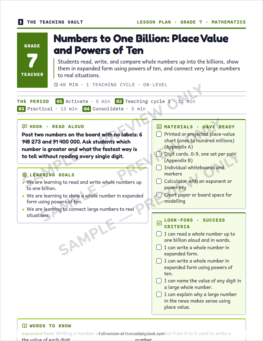 Sample preview: lesson plan page (watermarked, low-resolution)