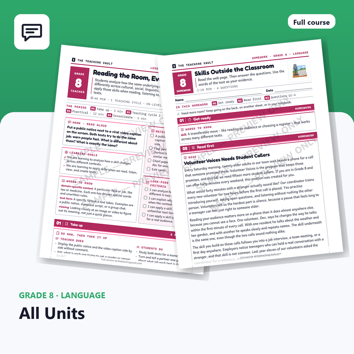 Grade 8 Language — All Units (12 of 12) cover