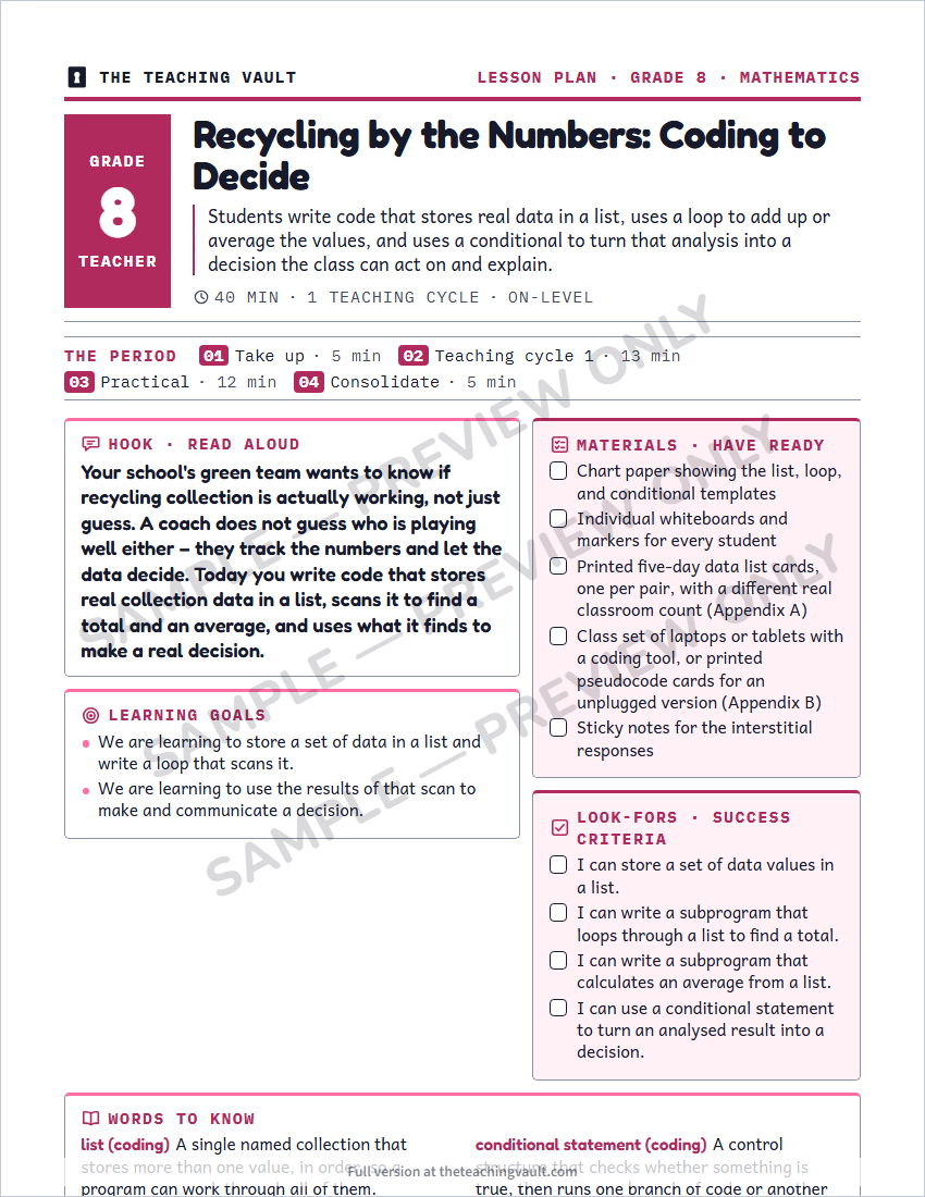 Sample preview: lesson plan page (watermarked, low-resolution)