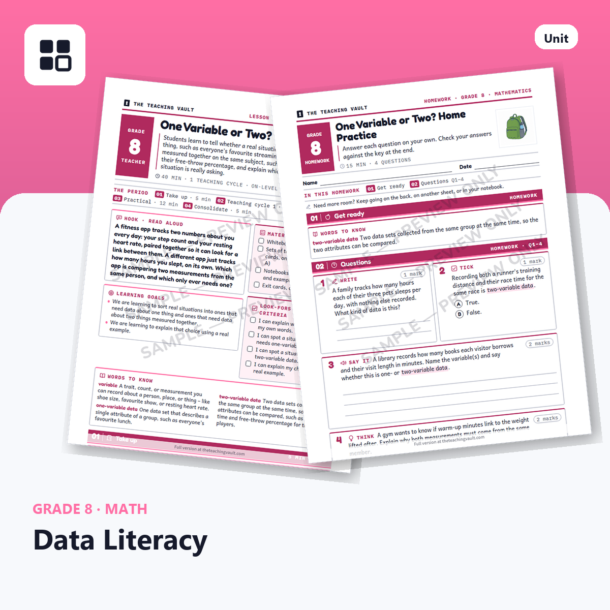 Grade 8 Data Literacy cover