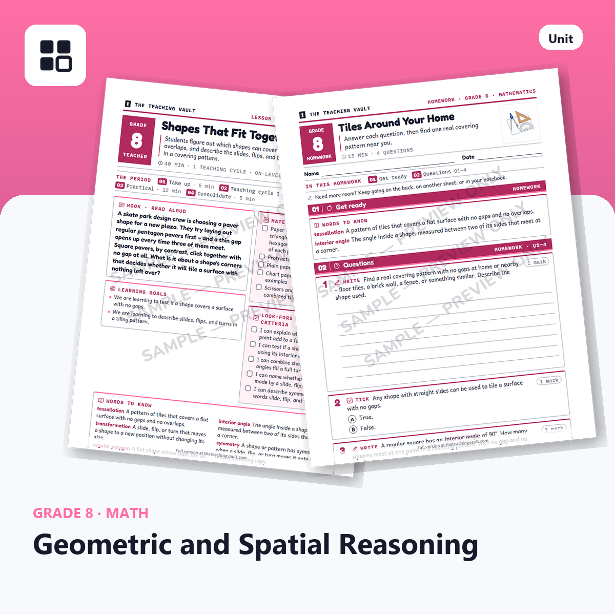 Grade 8 Geometry cover