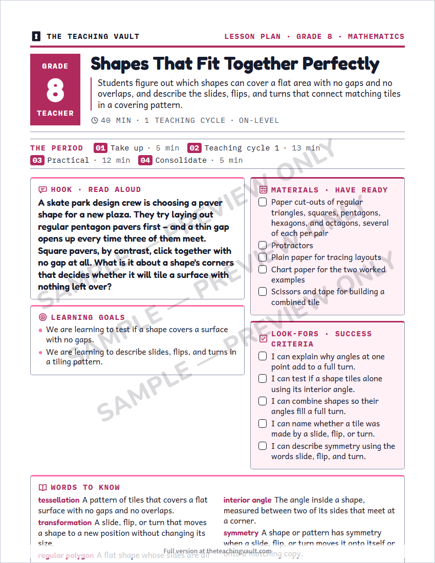 Sample preview: lesson plan page (watermarked, low-resolution)