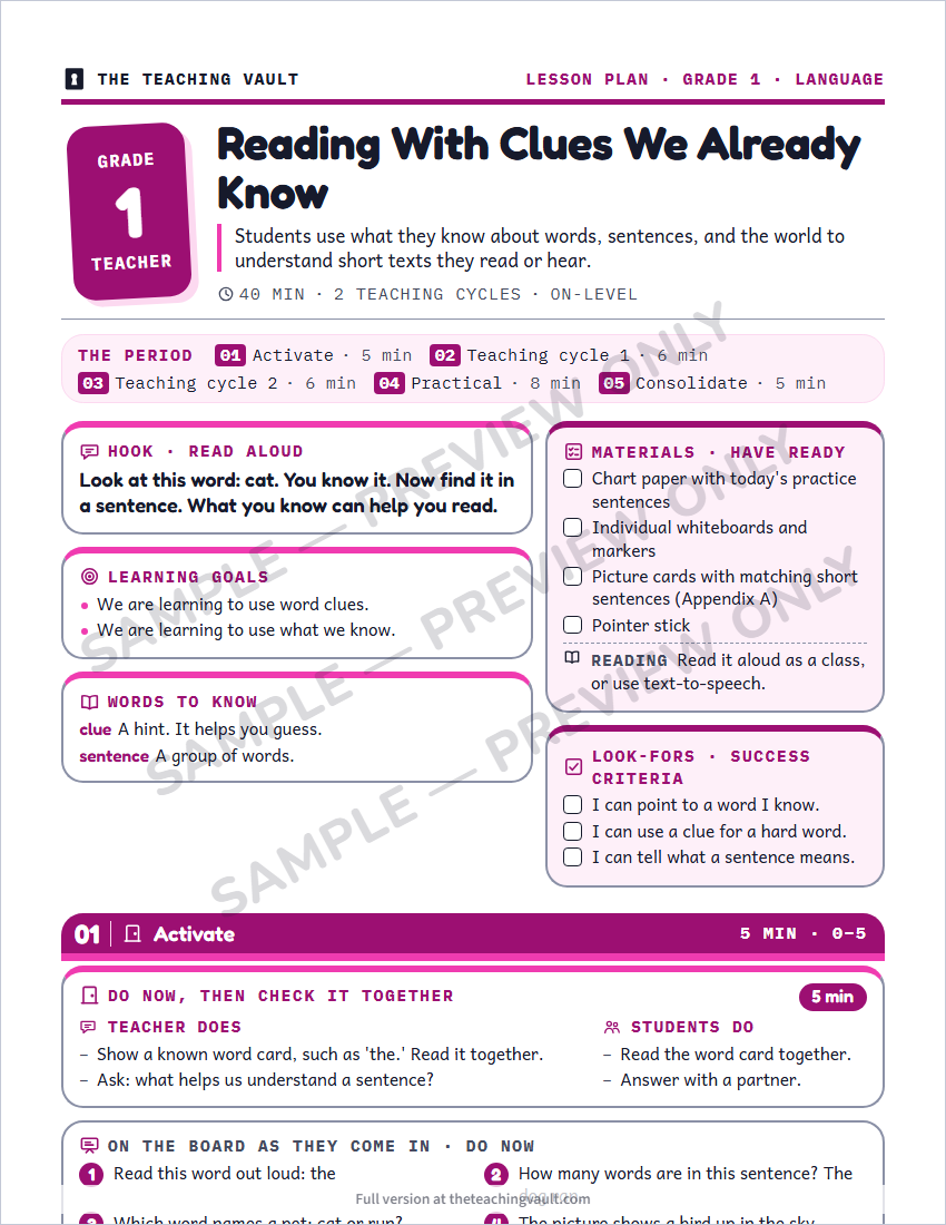Sample preview: lesson plan page (watermarked, low-resolution)