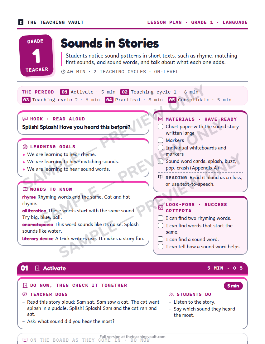 Sample preview: lesson plan page (watermarked, low-resolution)