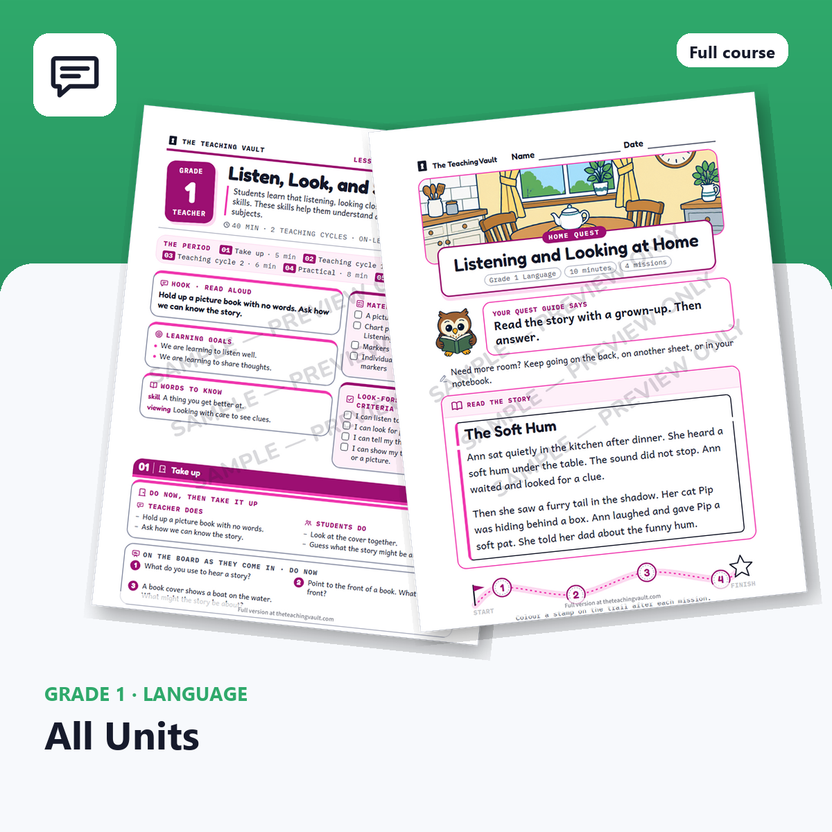 Grade 1 Language All Units cover