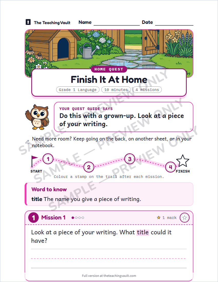 Sample homework page