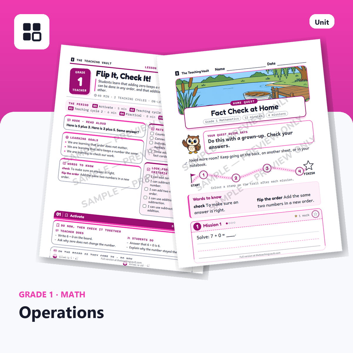 Grade 1 Operations cover