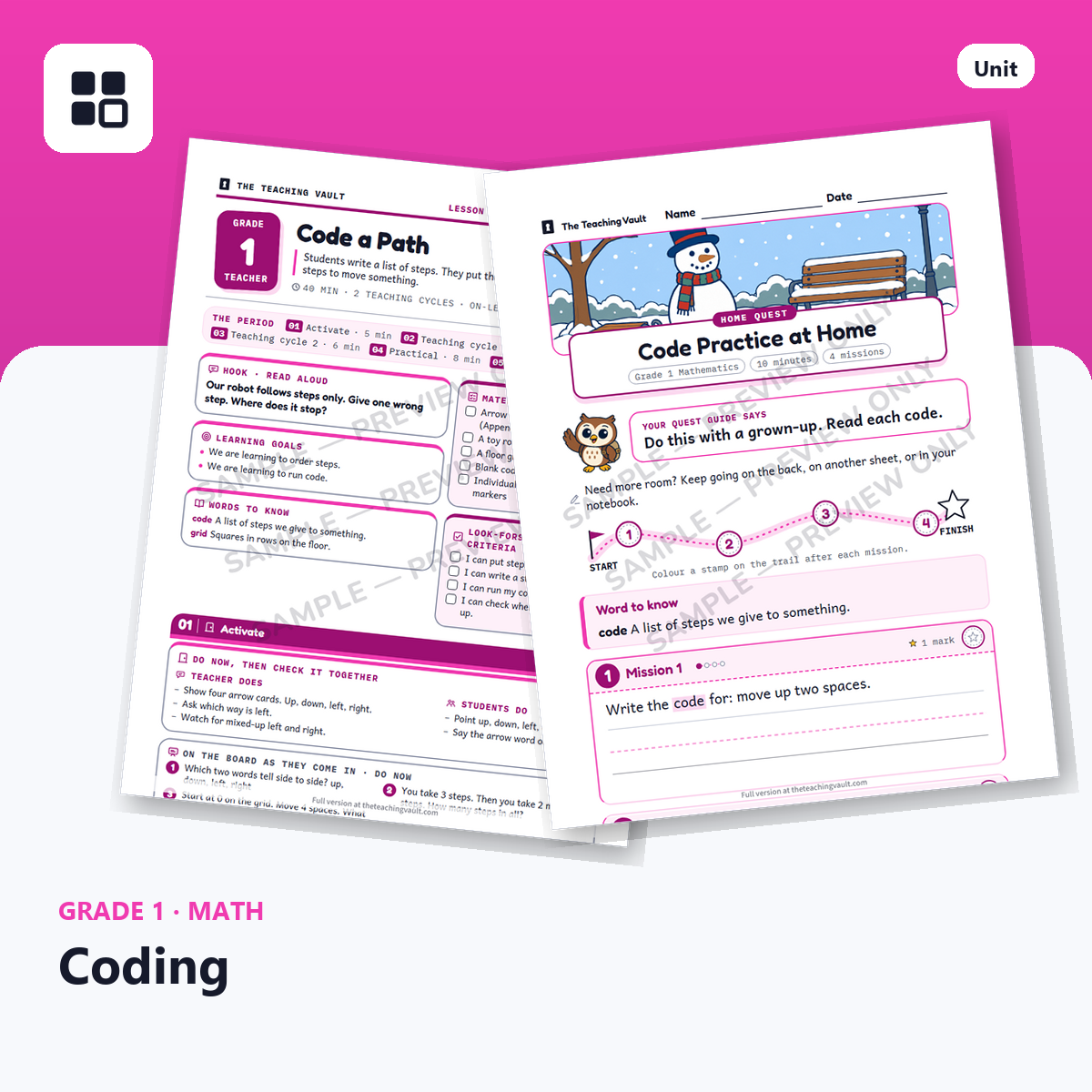 Grade 1 Coding cover