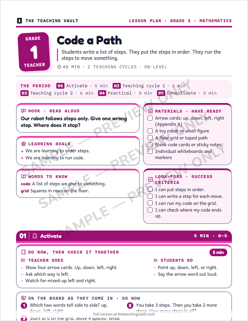 Sample preview: lesson plan page (watermarked, low-resolution)