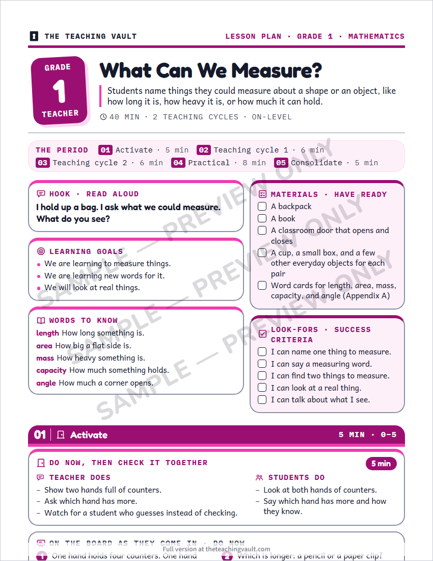 Sample preview: lesson plan page (watermarked, low-resolution)