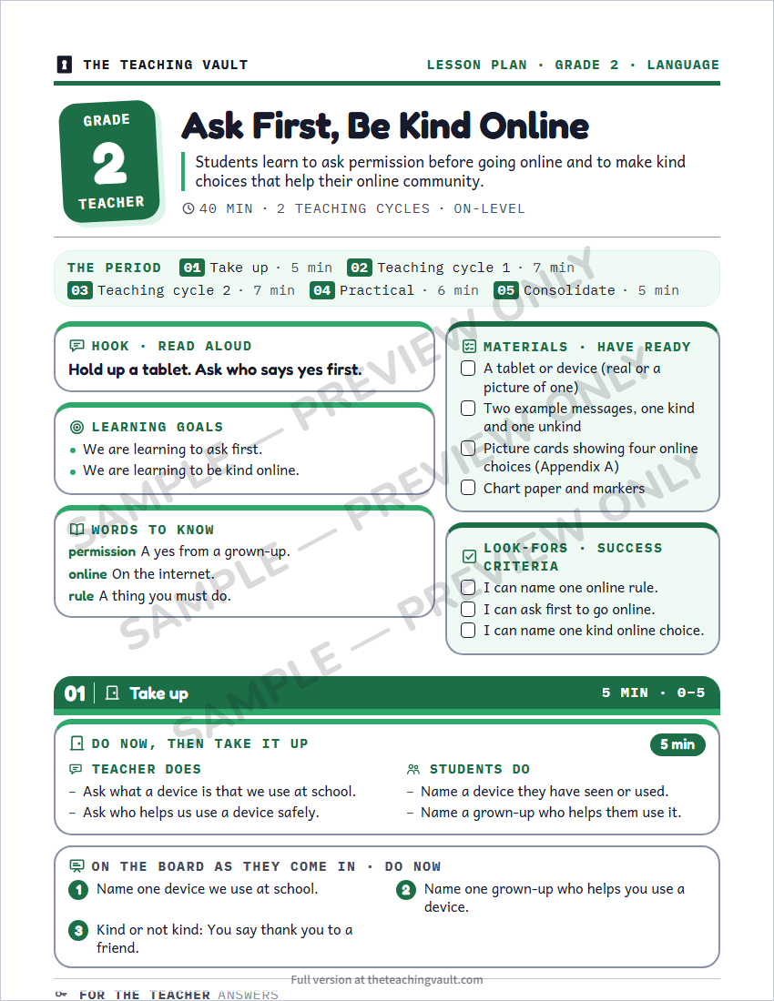 Sample preview: lesson plan page (watermarked, low-resolution)