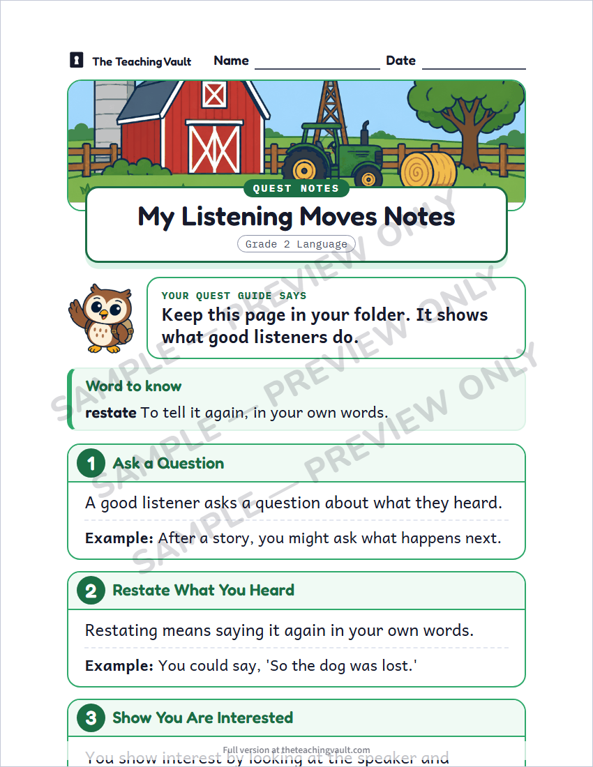 Sample handout page
