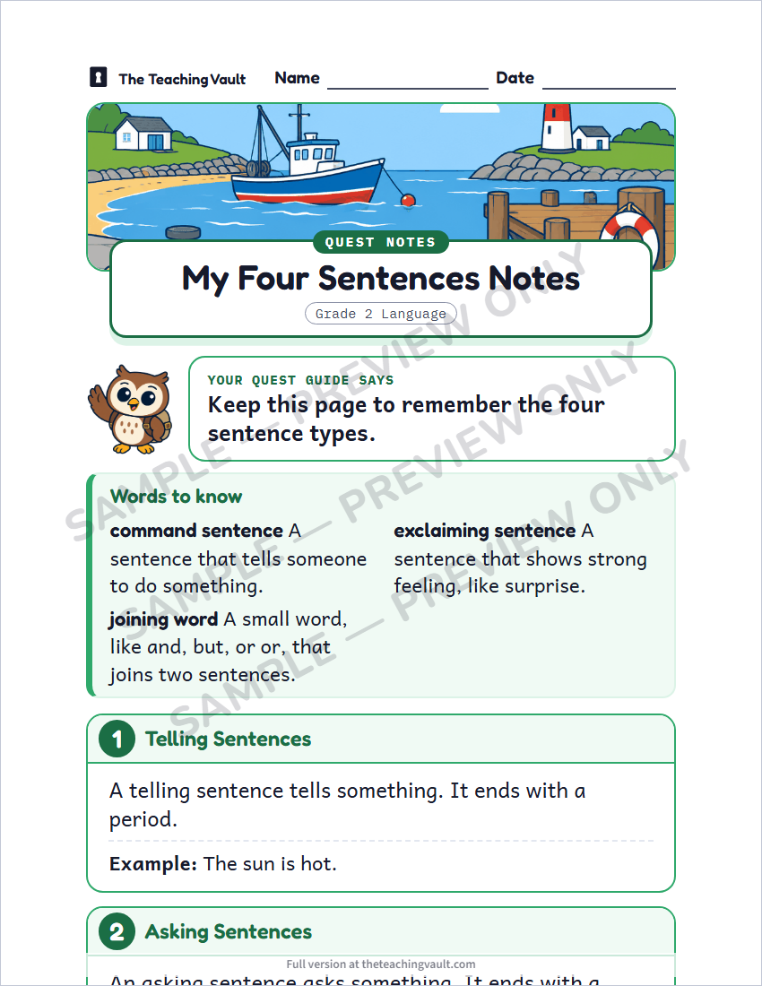 Sample handout page